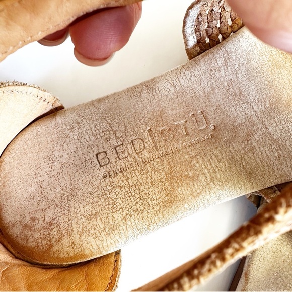 BED|STU Women’s Capriana Brown Tan Gold Sandals Strappy Flat Distressed Boho 10 - Picture 11 of 14